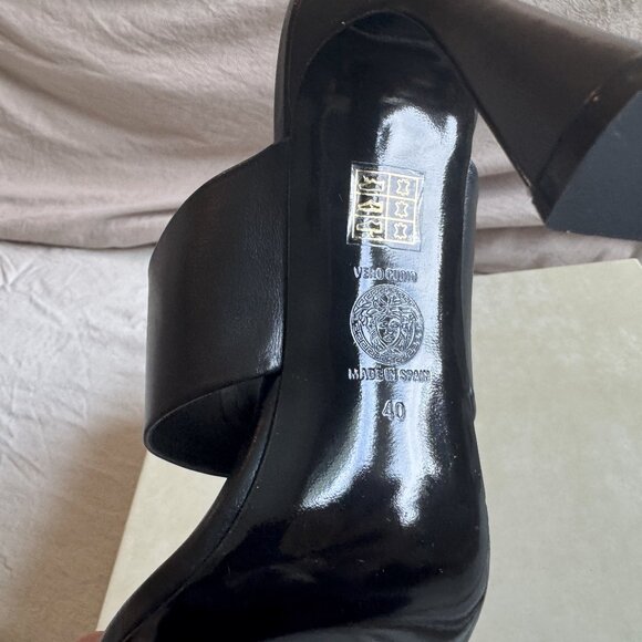 Versace Black Mules with Gold Medusa - Picture 10 of 10